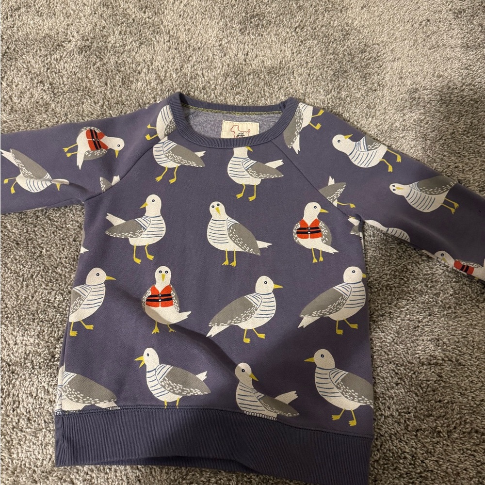 Boden Kids Seagull Print Sweatshirt - Purple